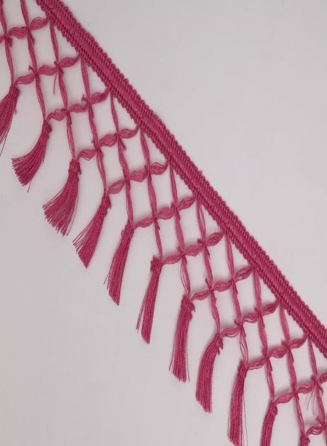 ANIDA Gajri Tassel Latkan Fringe Lace Border Trim | Decorative Jhallar for Sarees, Dupattas, Lehengas, Suits, Blouses, Curtains & DIY Crafts | 9 Meters Embellishment Material. - Image 2